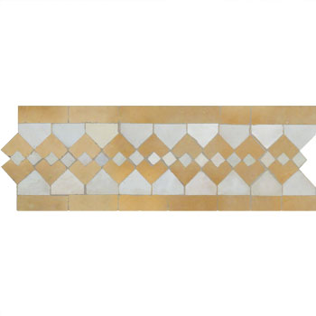 Mosaic House Moroccan tile Sarout S 1-32 White,   Tan, beige, natural, terracotta   solid zellige, mosaic, zellij, border, glaze, traditional, classic 